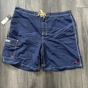Polo Ralph Lauren XXL Men’s Swim Trunks Navy Polo Horse Red
